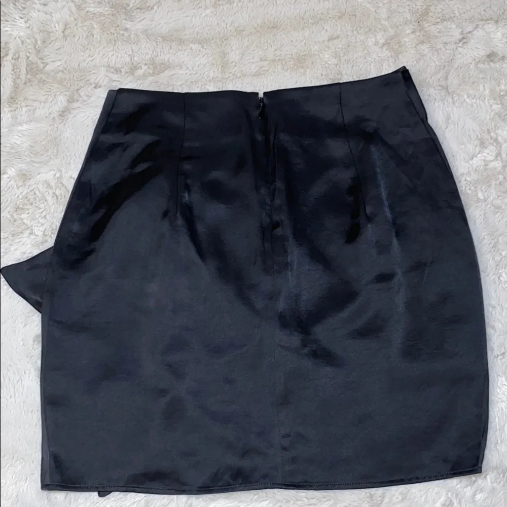 Express Black Asymmetrical Wrap Mini Skirt